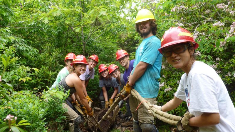 Students on a service trip.